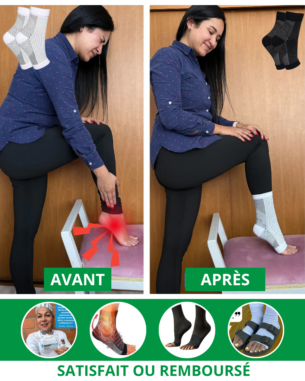NeuroSocks™ | Pour une Mobilité Accrue et une Vie sans Douleur (Chaussettes de Compression Antidouleur)