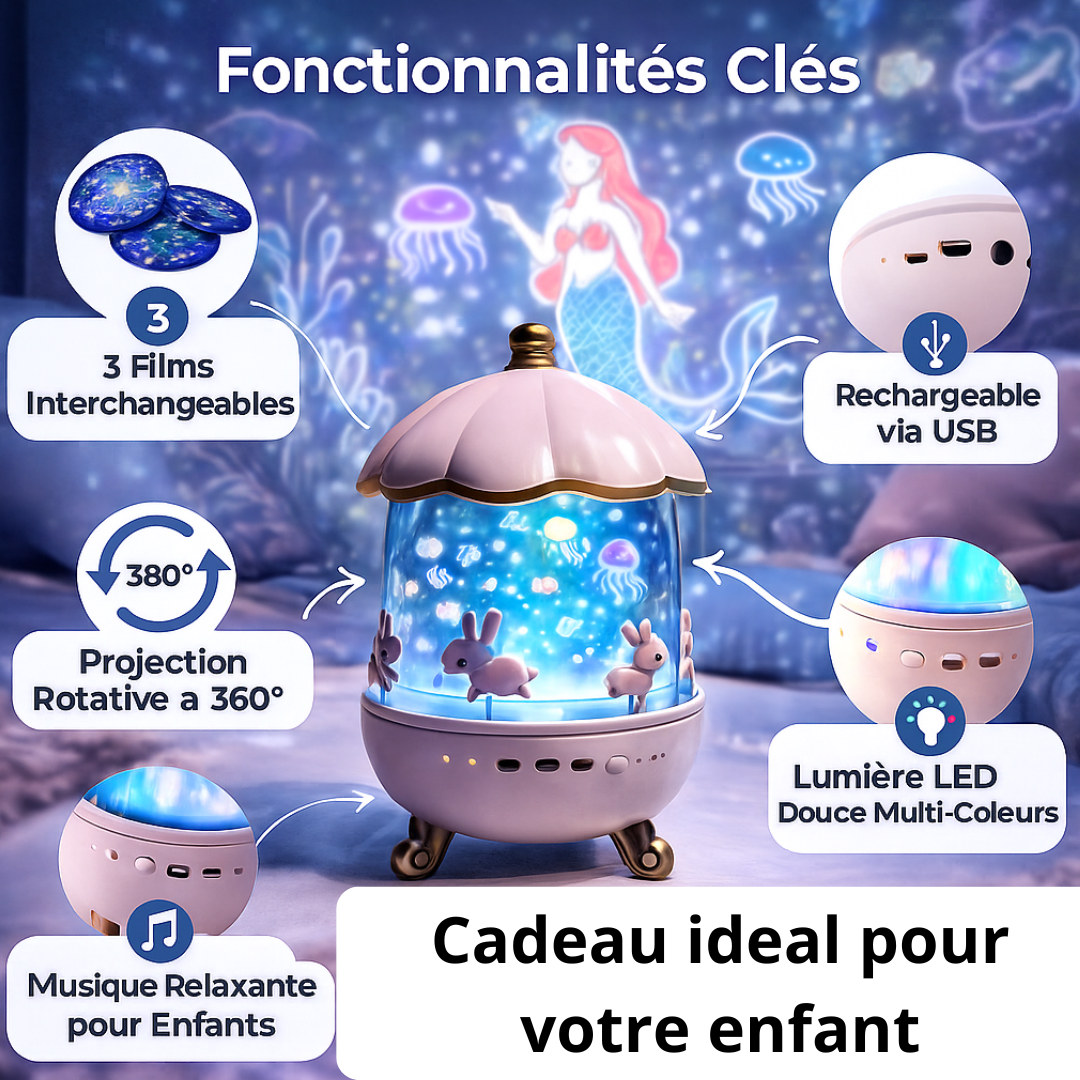 🌟 Veilleuse Enfant 24 Thèmes – Magie Lumineuse pour Doux Rêves de vos enfants.