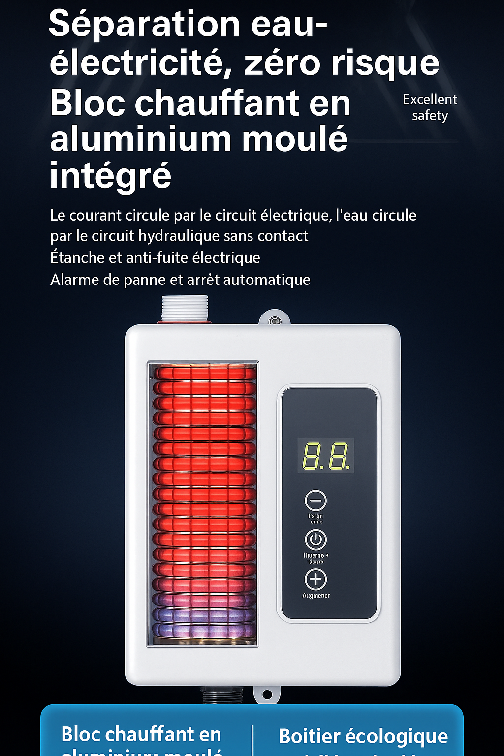 Chauffe-eau instantané – Eau chaude en 3 secondes au Burkina Faso