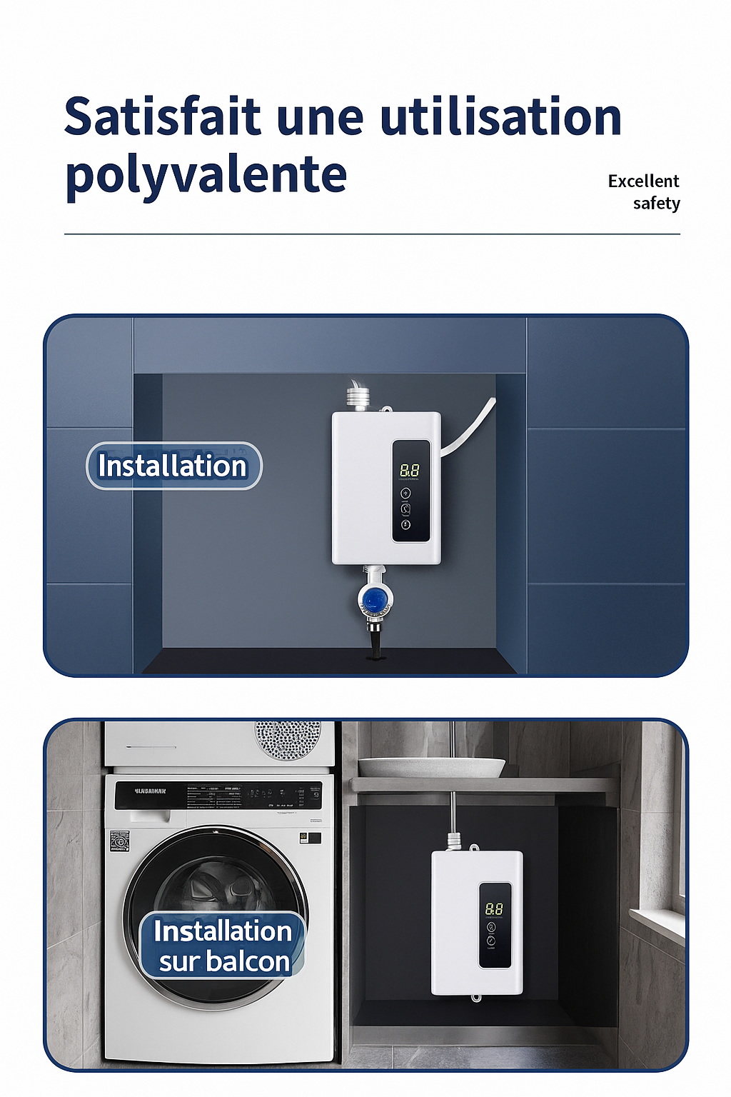 Chauffe-eau instantané – Eau chaude en 3 secondes au Burkina Faso